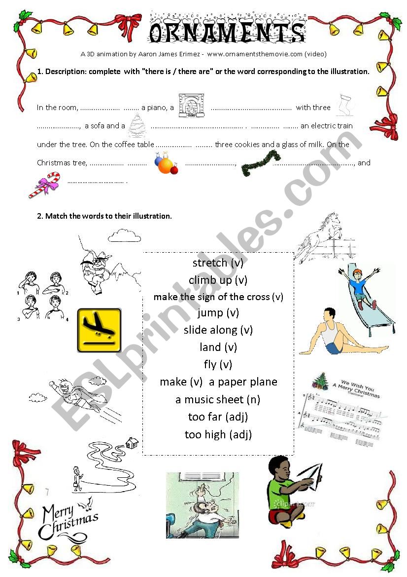 Ornaments a 3D movie worksheet