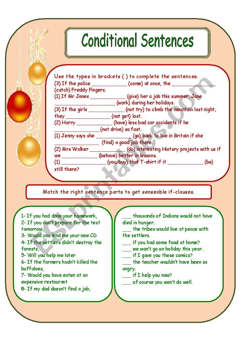 Conditional Sentences worksheet