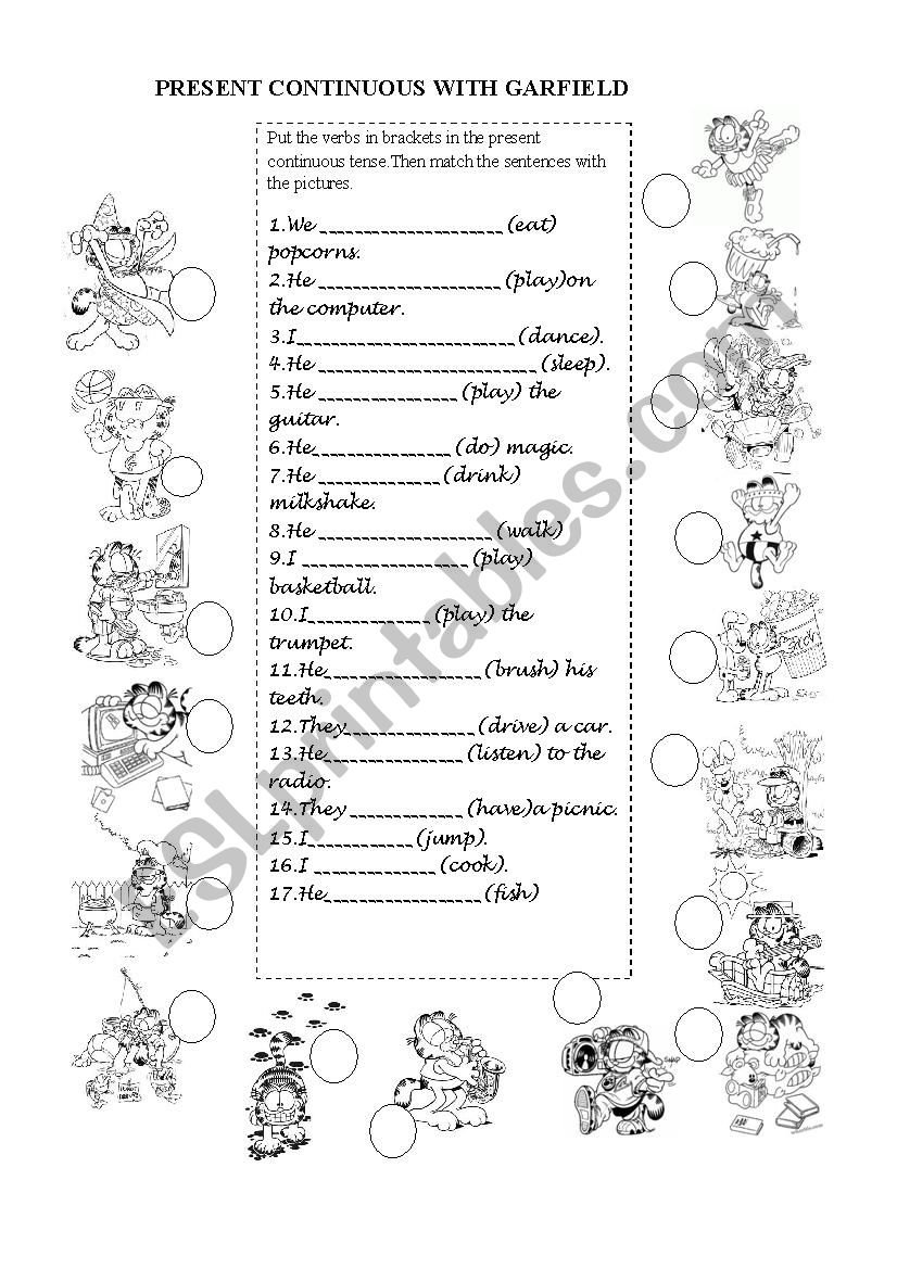 Present continuous worksheet