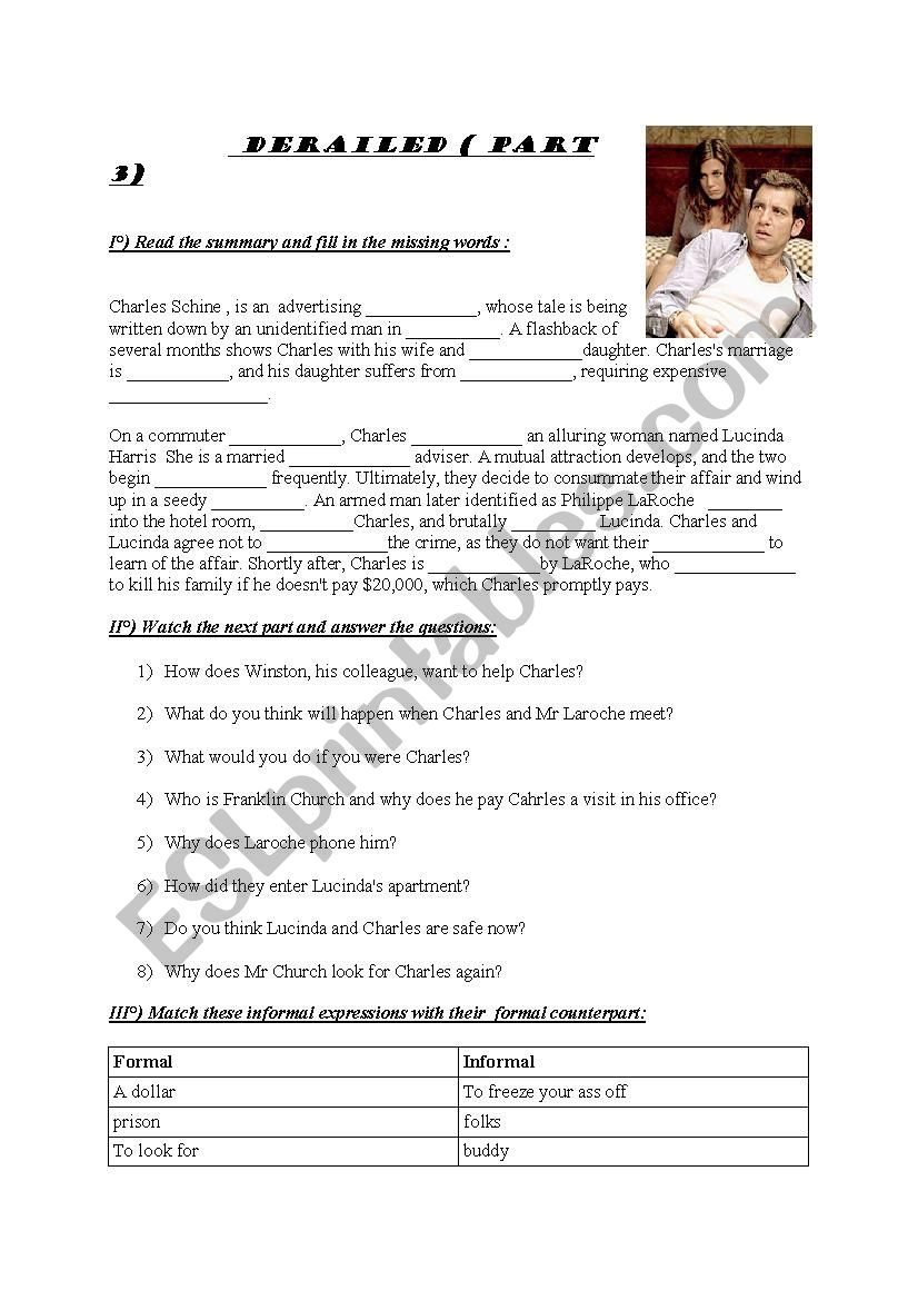 Film Derailes part 3 worksheet