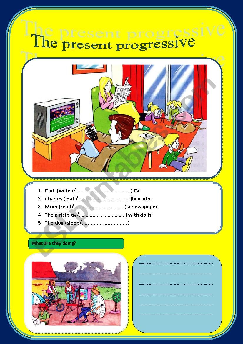 Present continuous worksheet