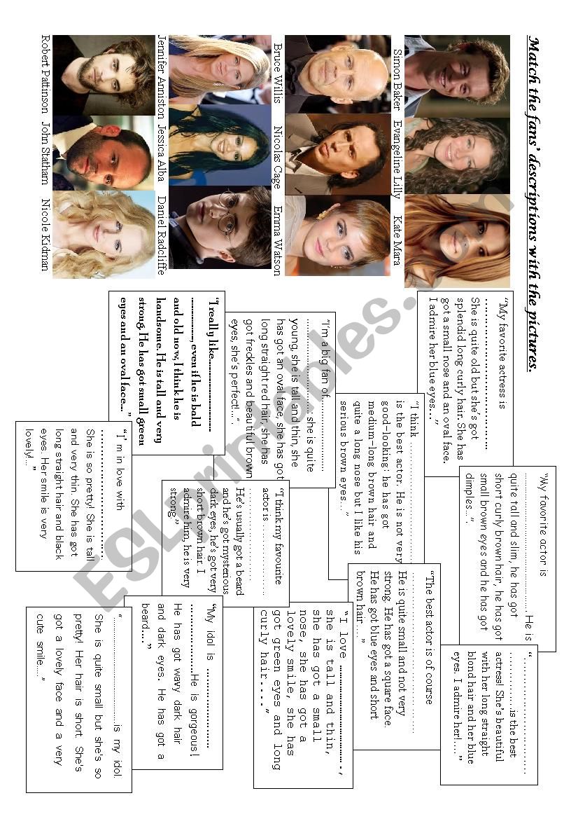 Physical Description Actors/Actresses FansÂ´ Description