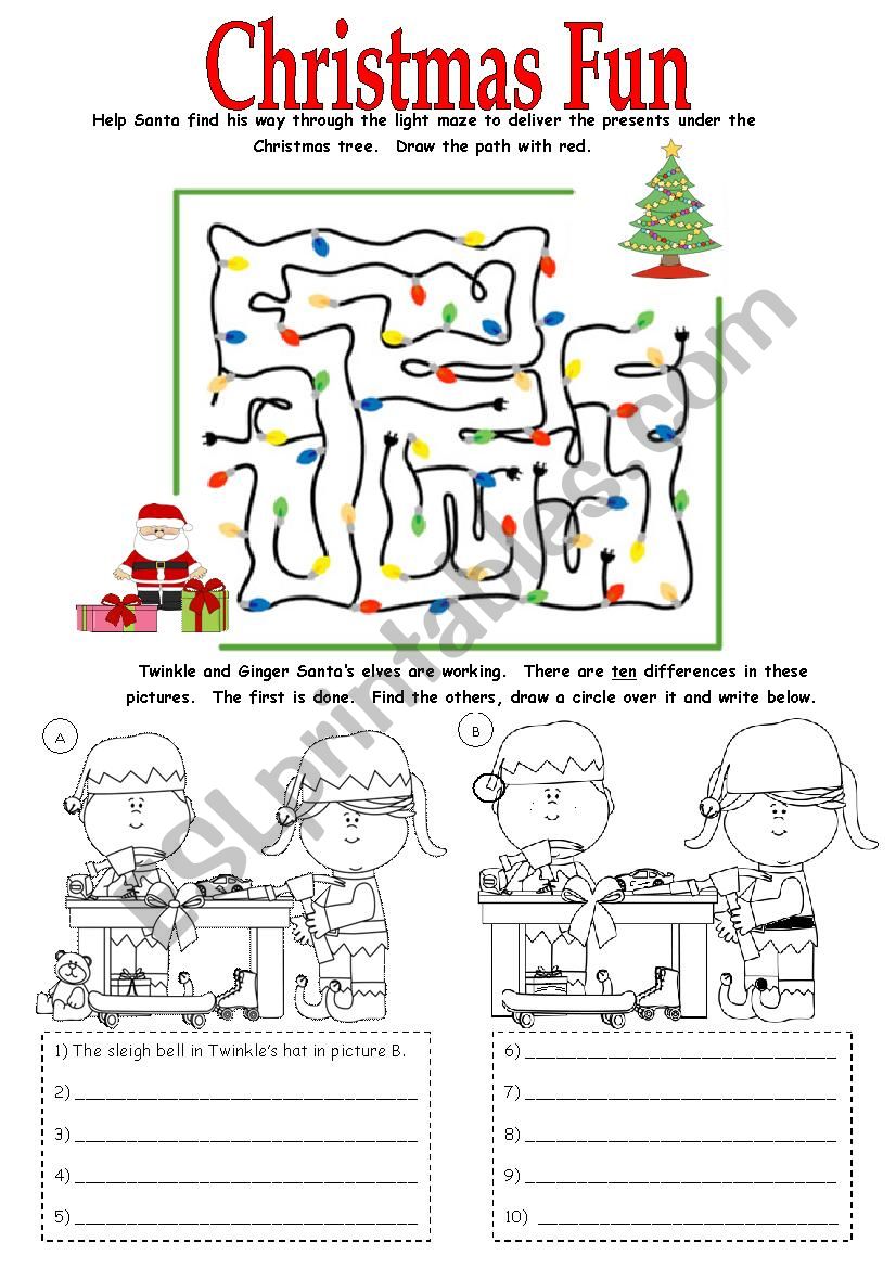 Christmas Fun - 1 worksheet
