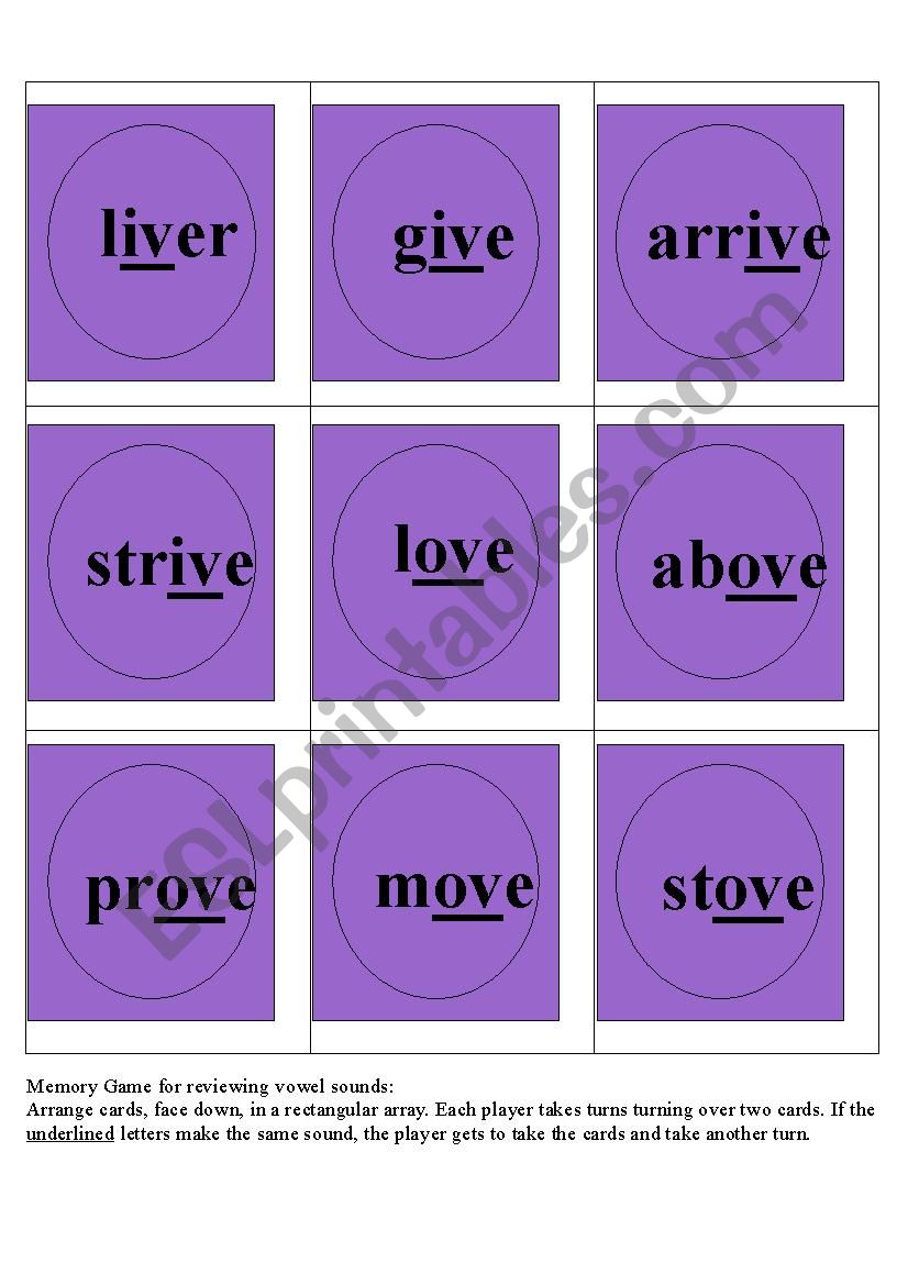 Match the sounds game worksheet