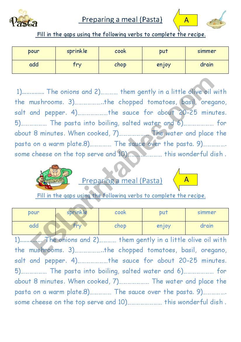 three level activity   (  Making a meal)