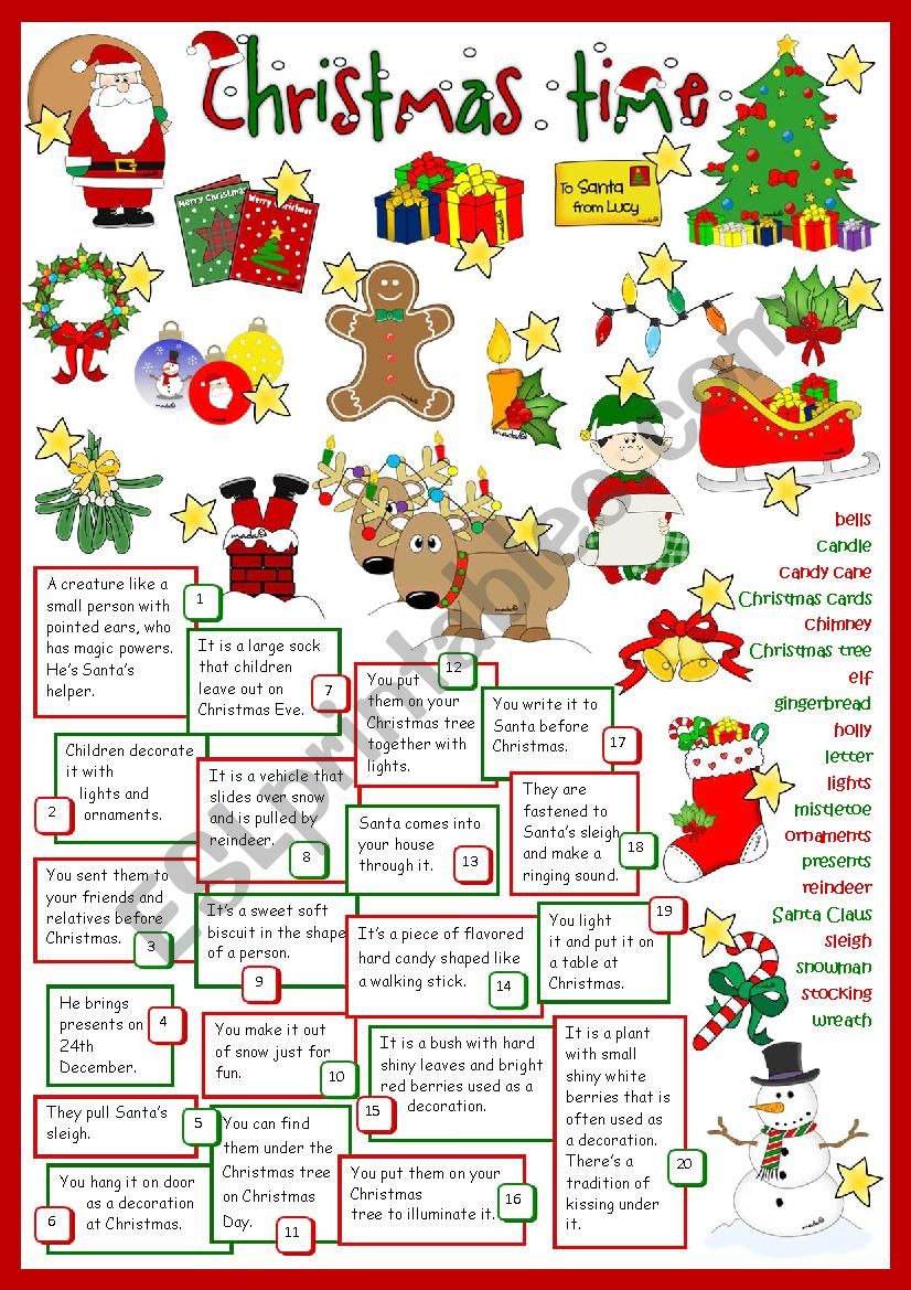 Christmas time worksheet