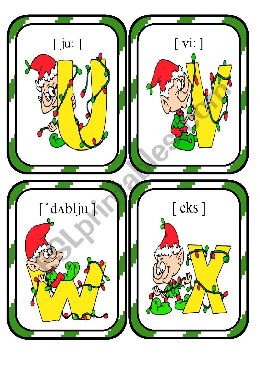 Christmas Alphabet Flashcards Part 4