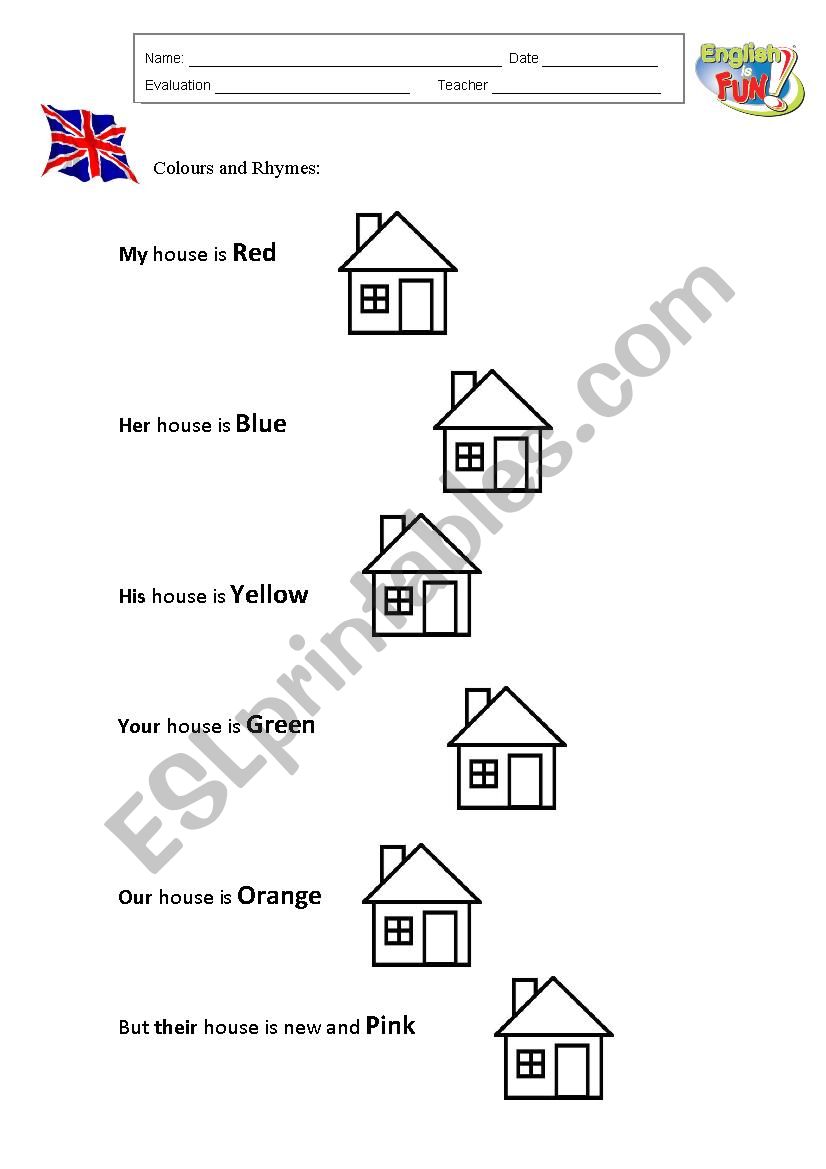 colours worksheet