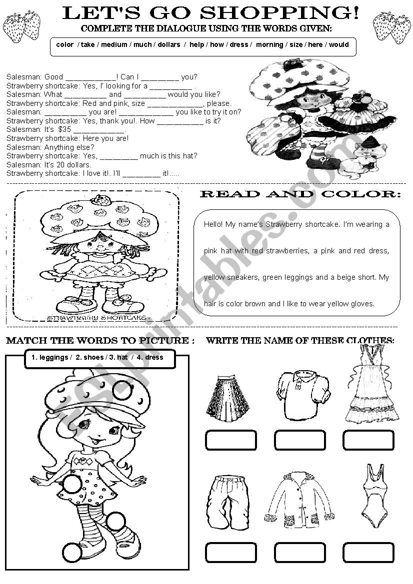 LETS GO SHOPPING! worksheet