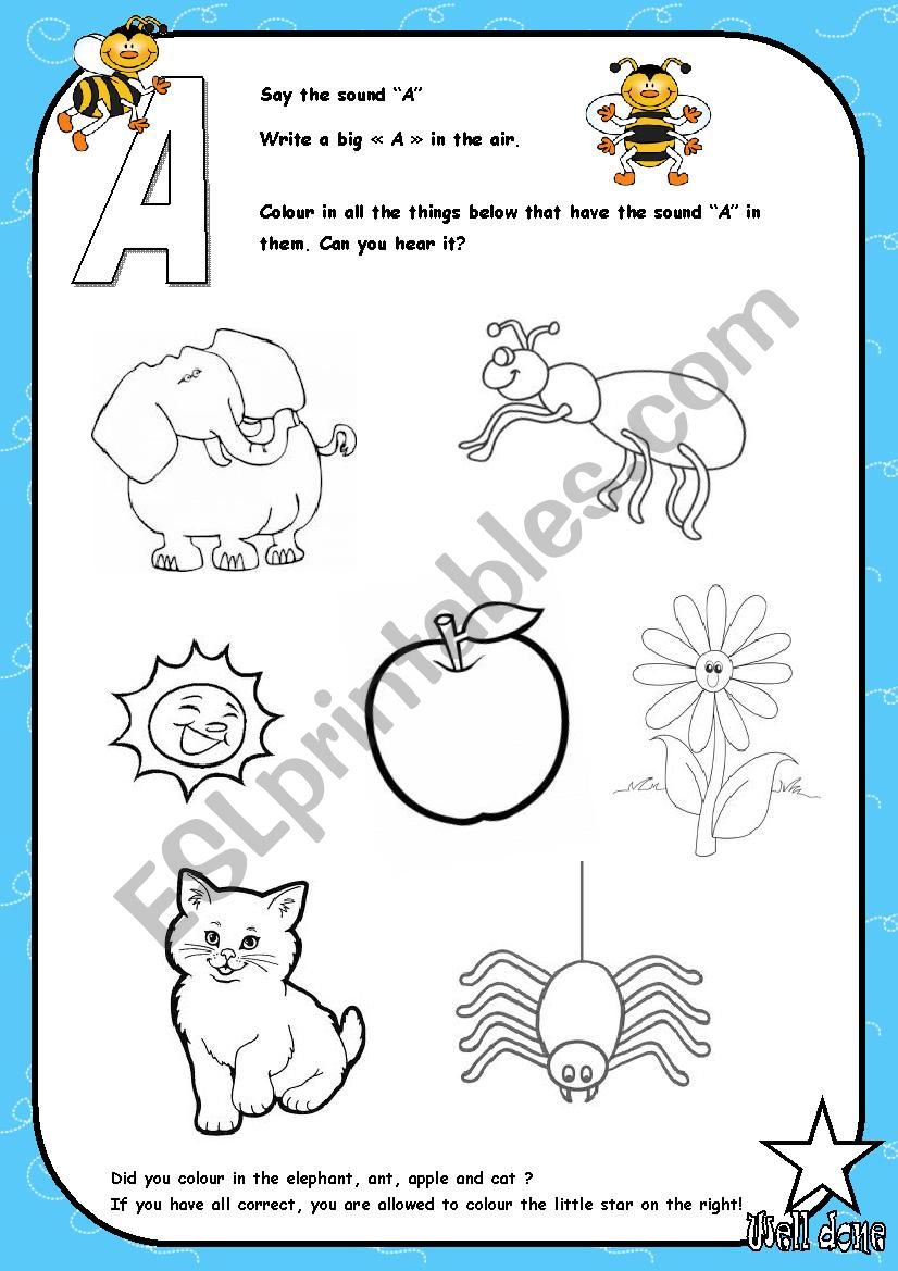 Alphabet - Letter A Activity worksheet