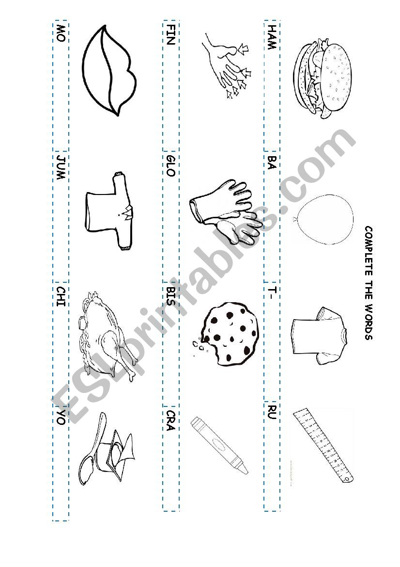 word completition worksheet