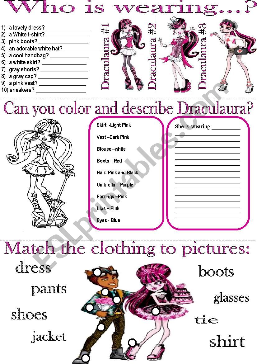 WHO IS WEARING...? worksheet