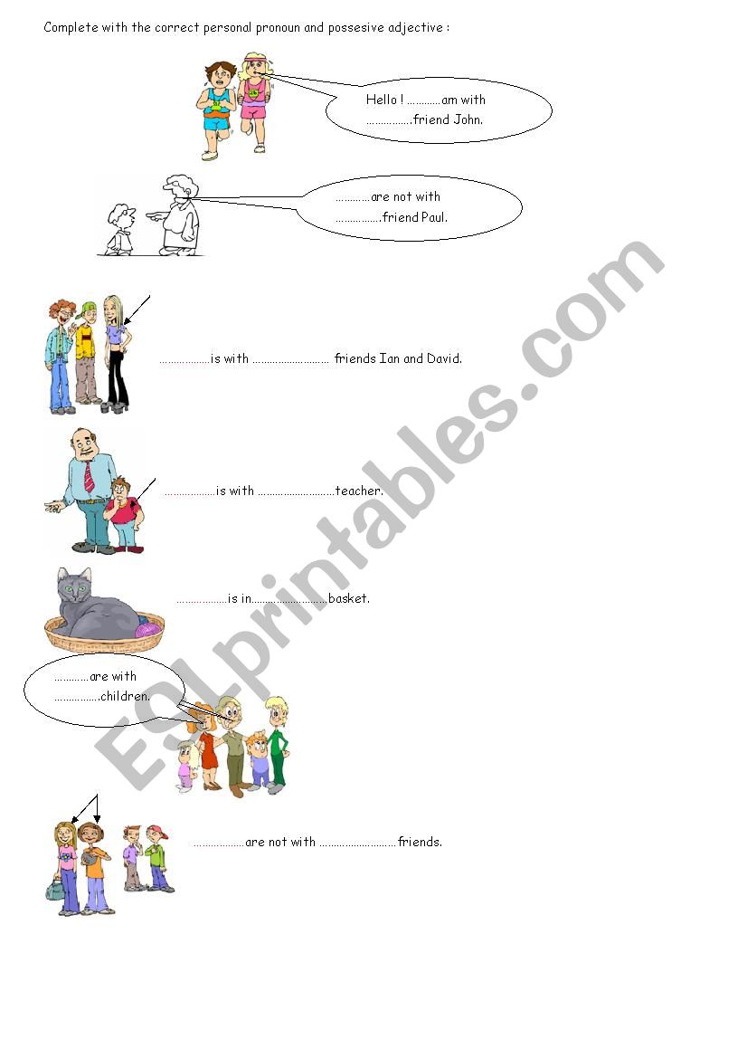 personal pronouns and possesive adjectives