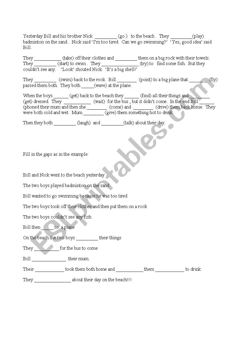 movers practice worksheet