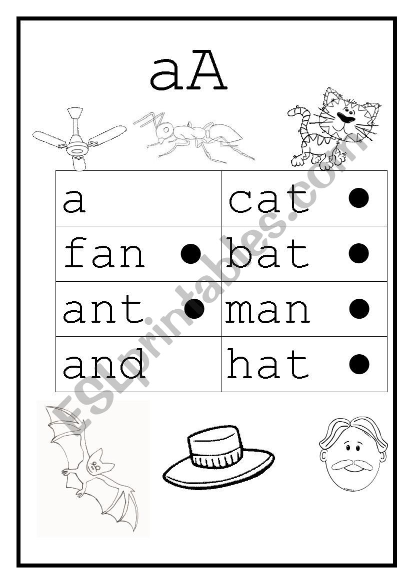 Short A phonic worksheet worksheet