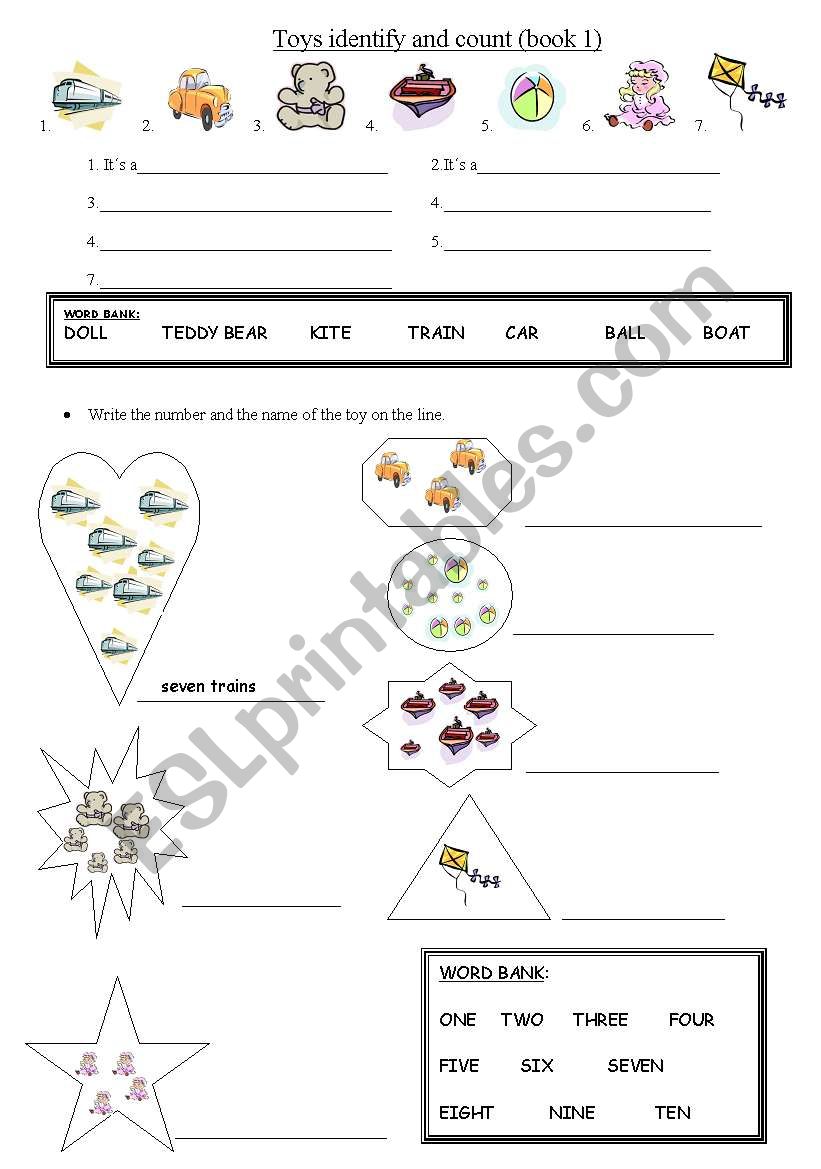 identify the toys and count worksheet