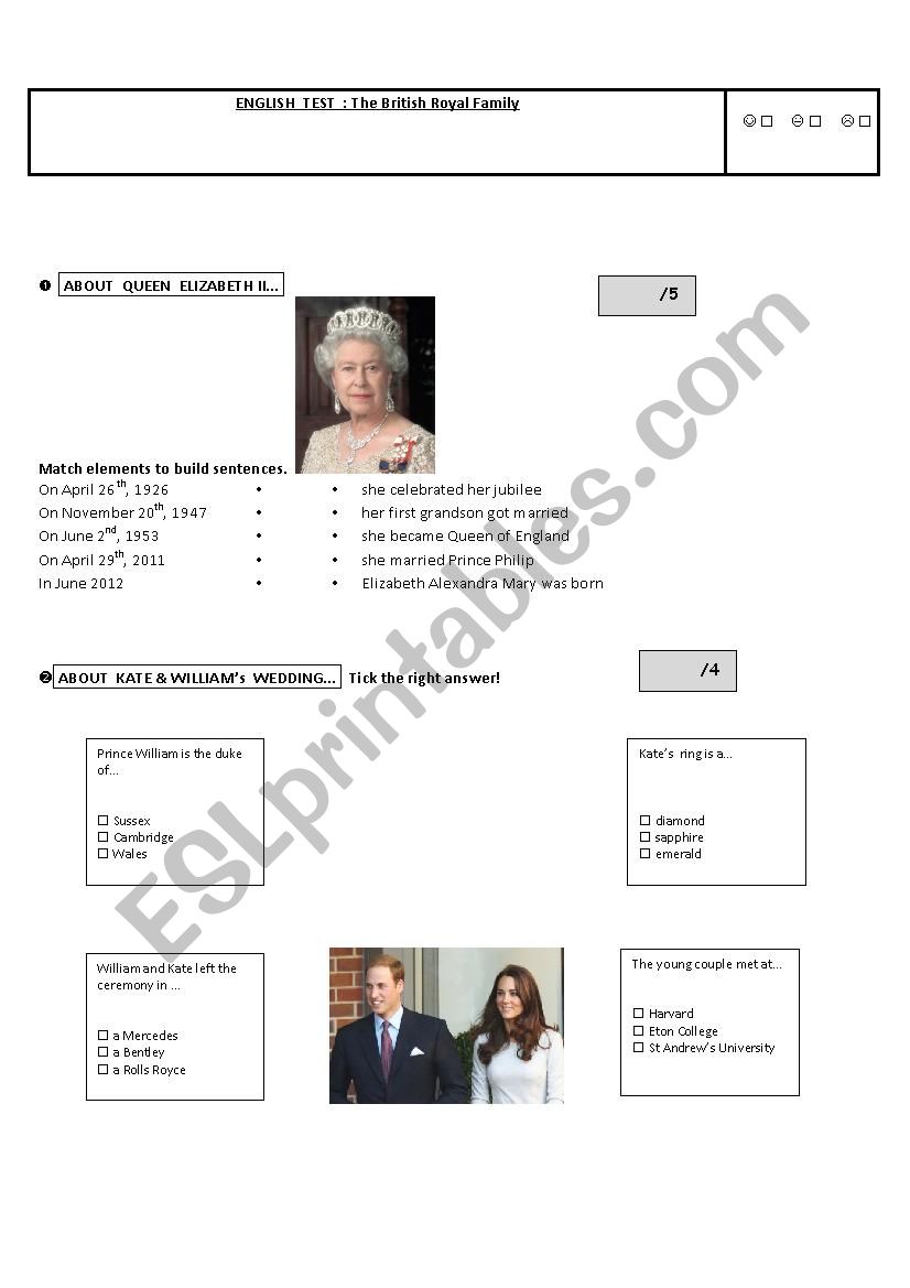 British family worksheet