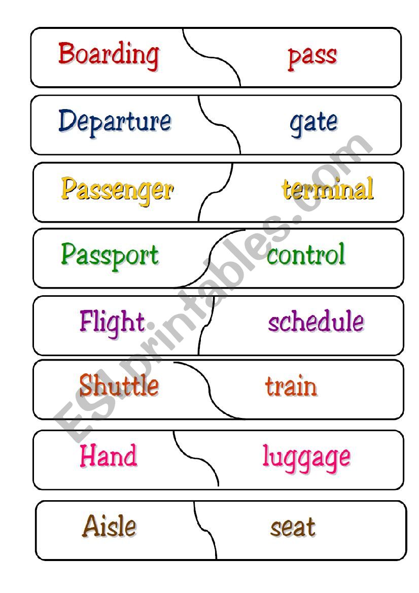 Traveling vocabulary puzzle worksheet