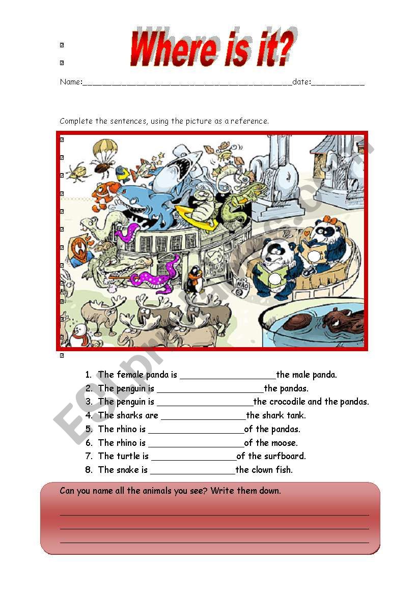 where is it? worksheet