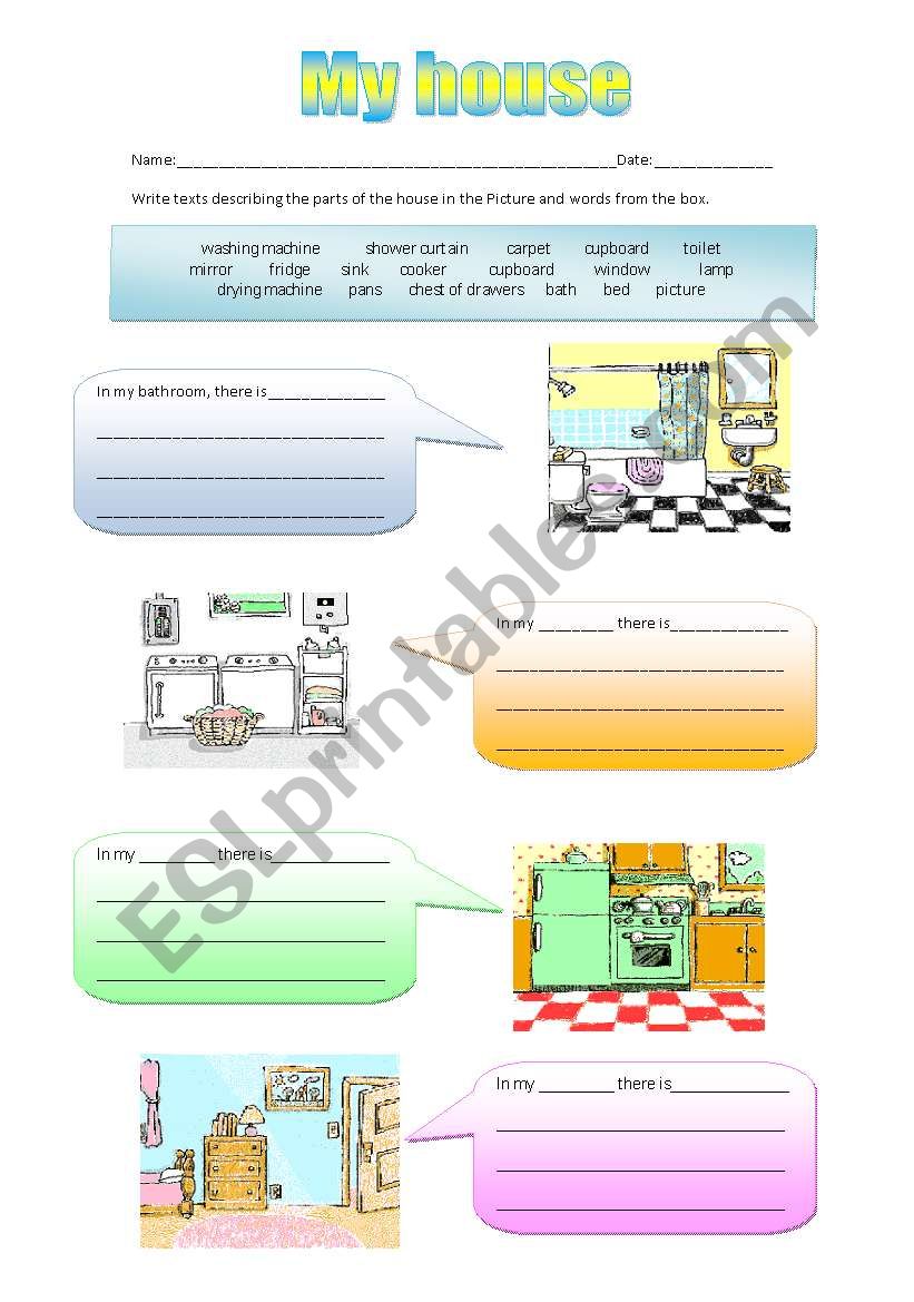 My house worksheet