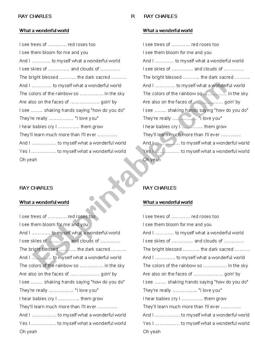 Oral comprehension worksheet