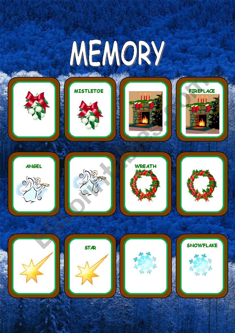 Christmas Memory Game worksheet