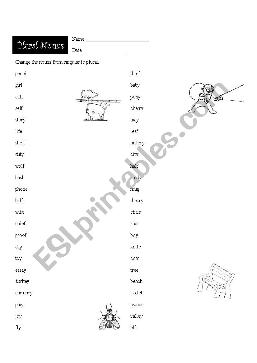 Plural Nouns Practice  worksheet