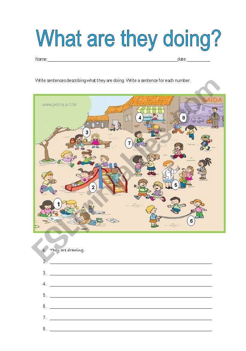 what are they doing? worksheet