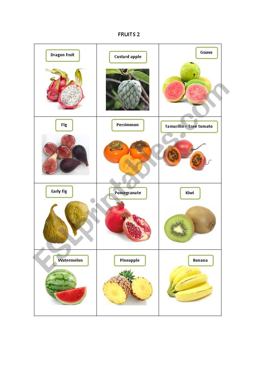 FRUITS 2 worksheet