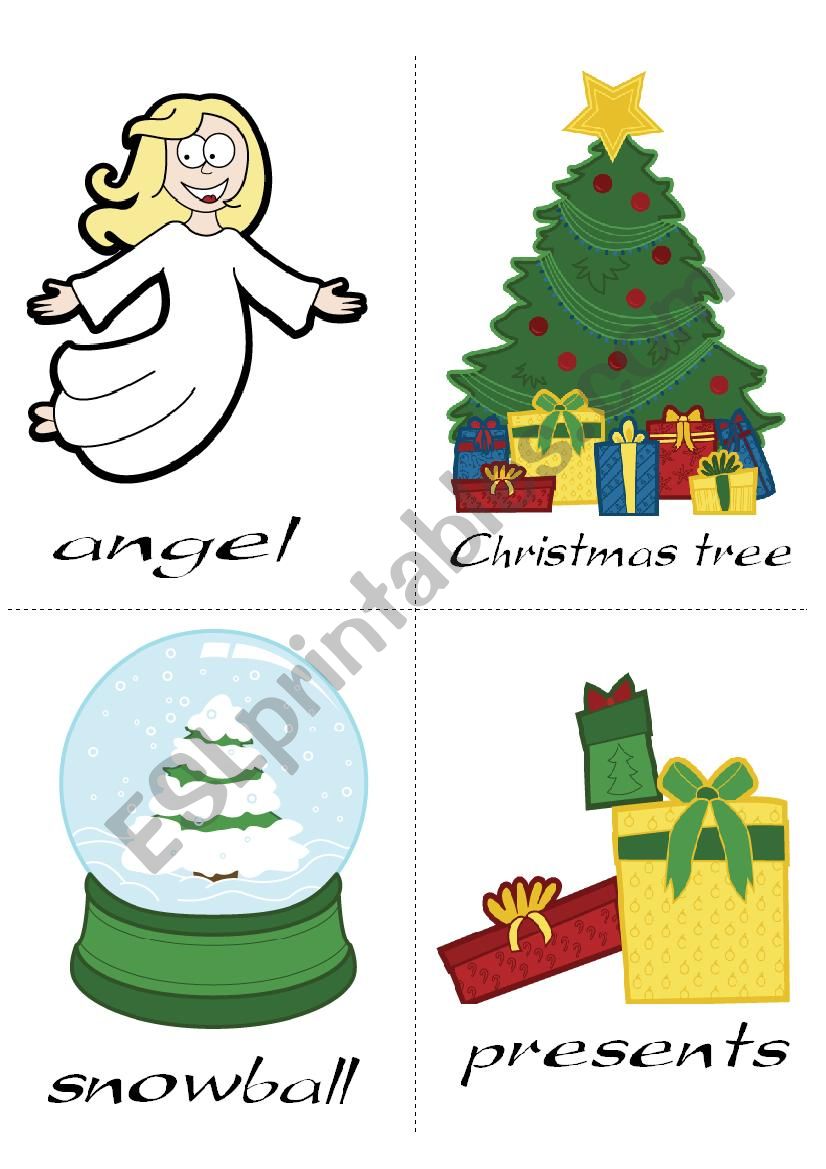 Christmas flashcards worksheet