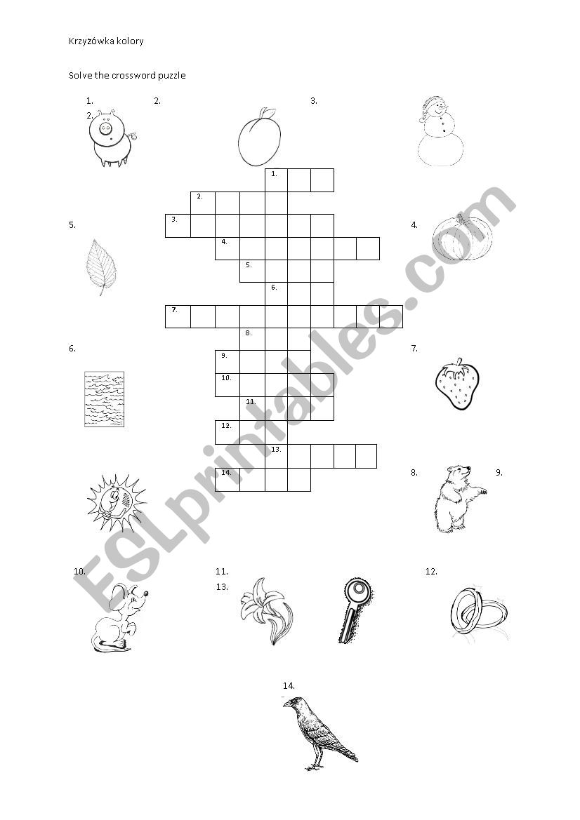 Crossword puzzle with the nouns
