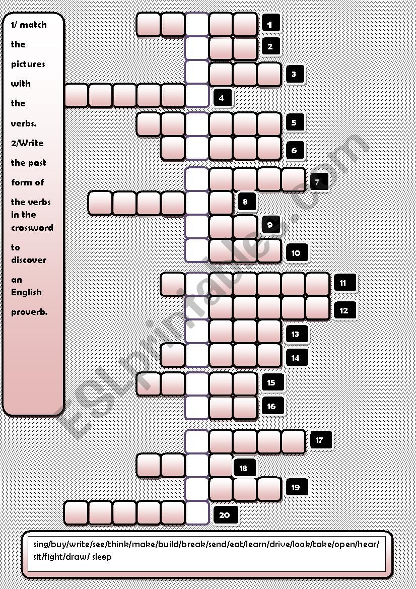 crossword / pictionary (past simple)