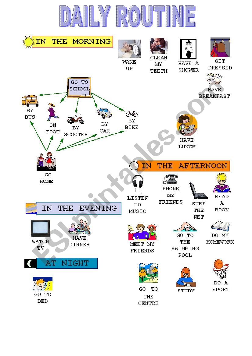 daily routine worksheet