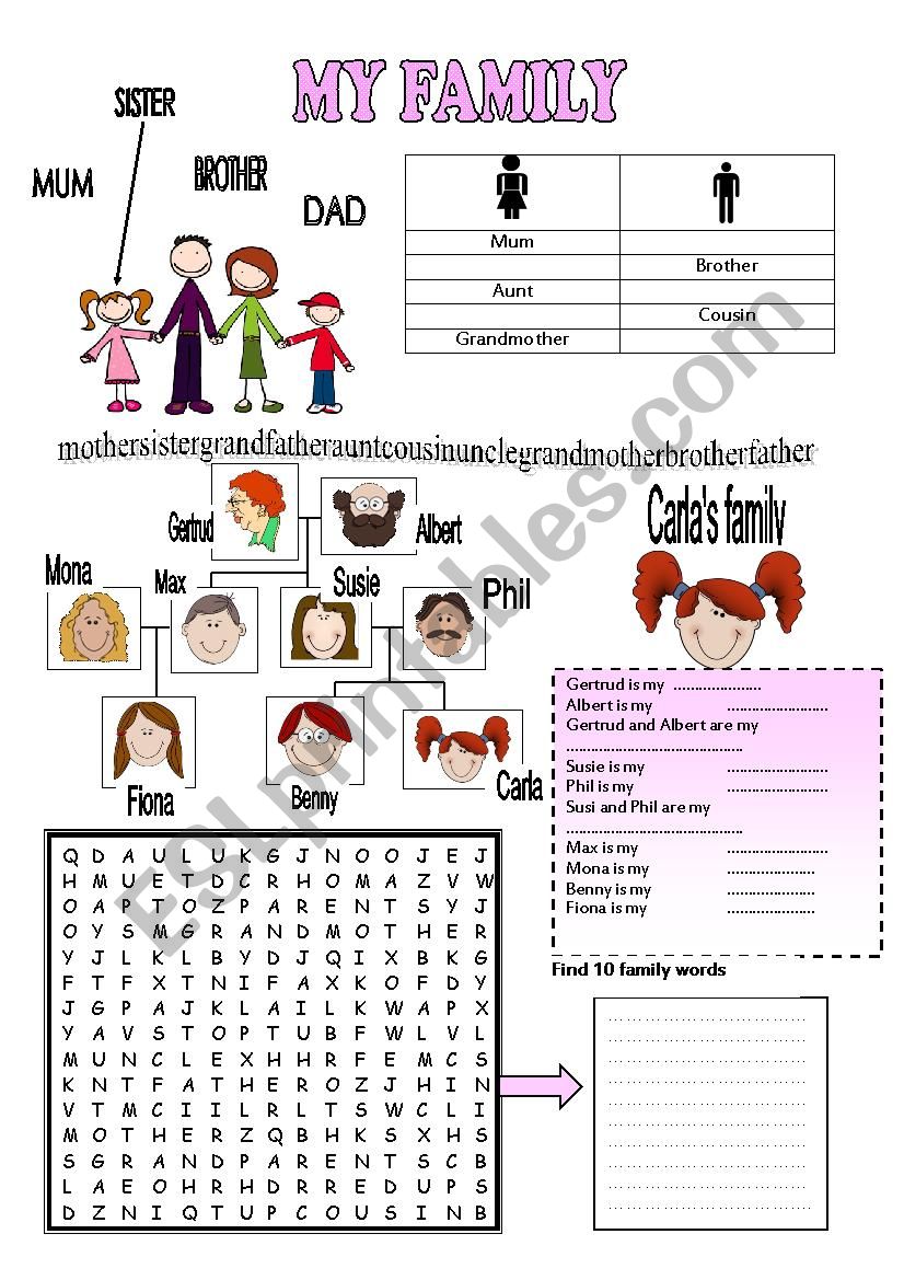 My family worksheet