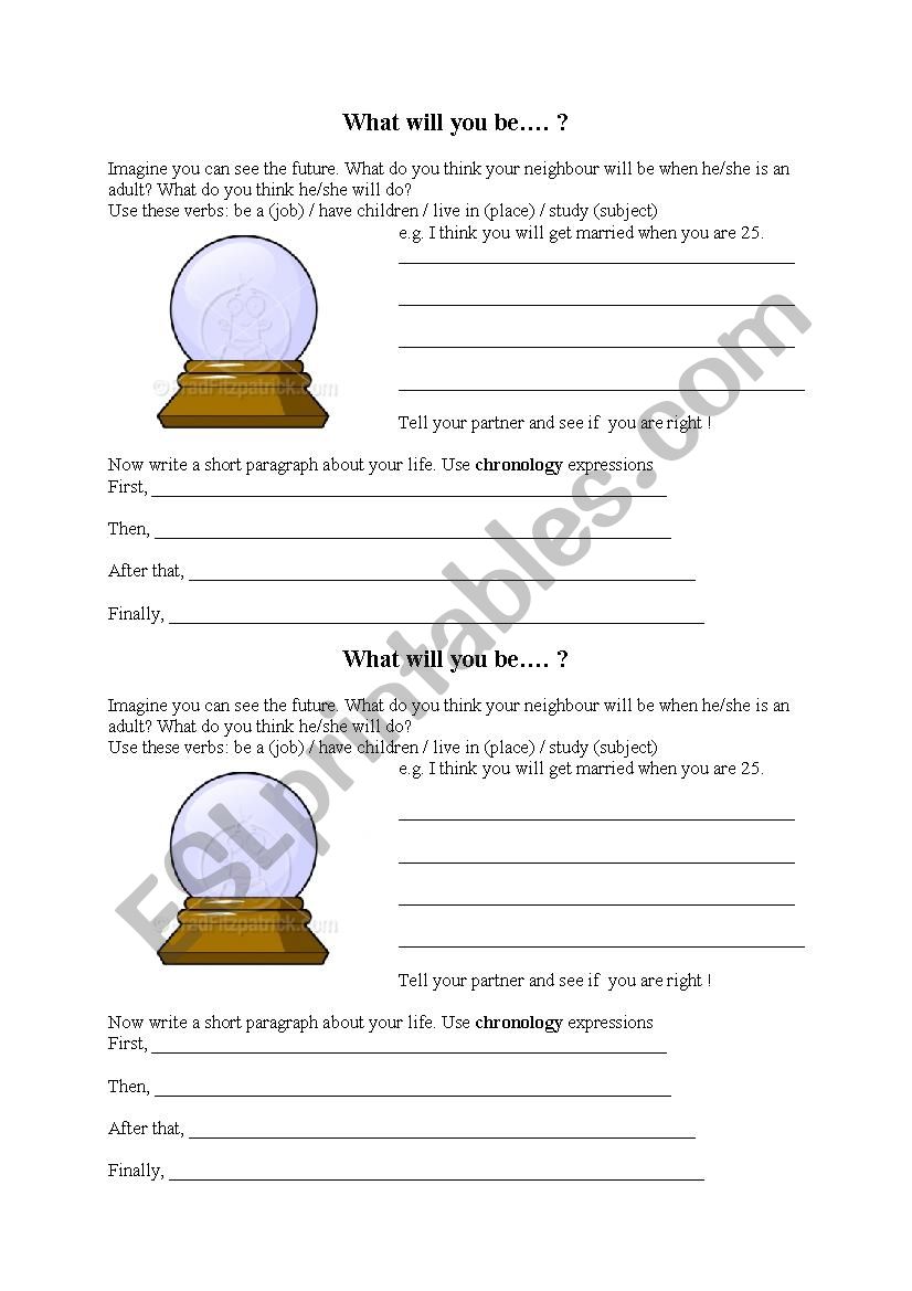 What will you be? worksheet