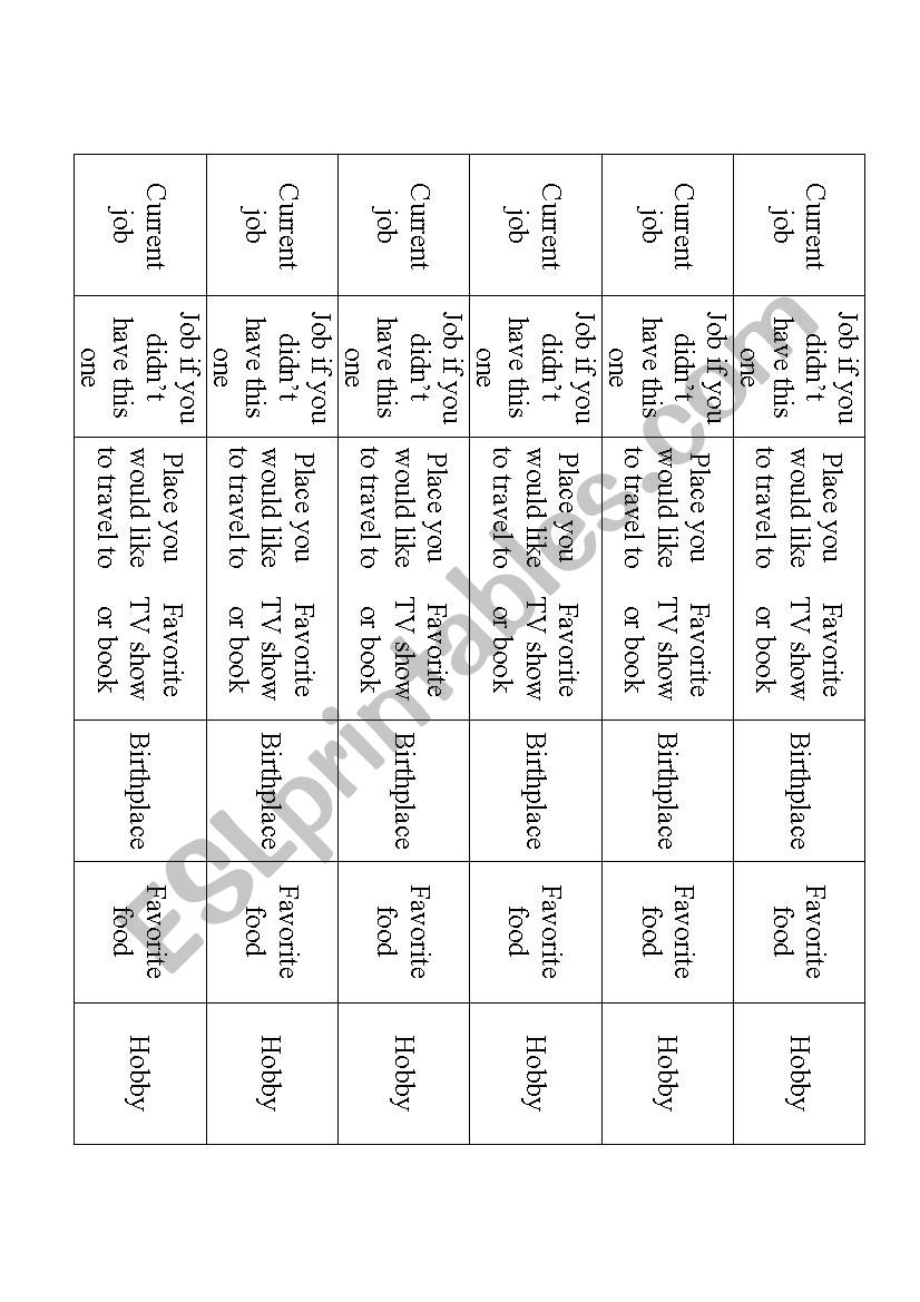 ice breaker worksheet