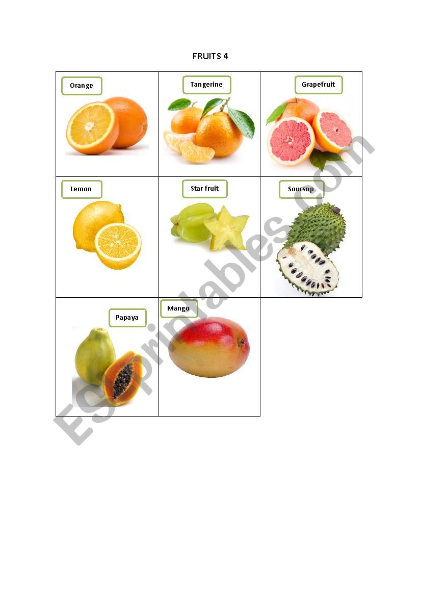 FRUITS 4 worksheet