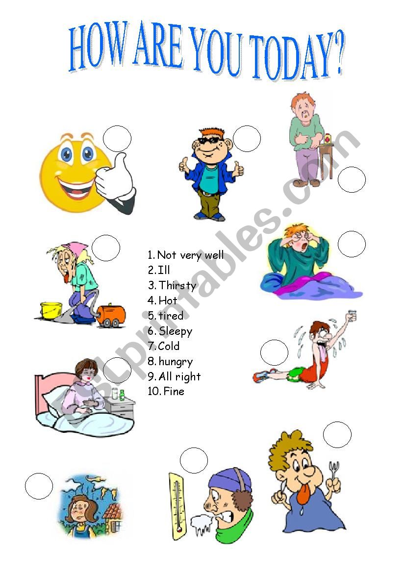 How are you today? worksheet