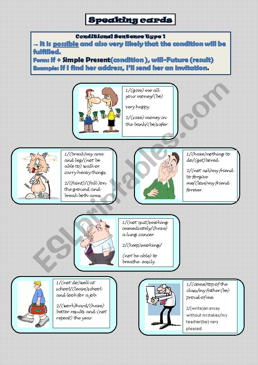 If conditional type1 speaking cards