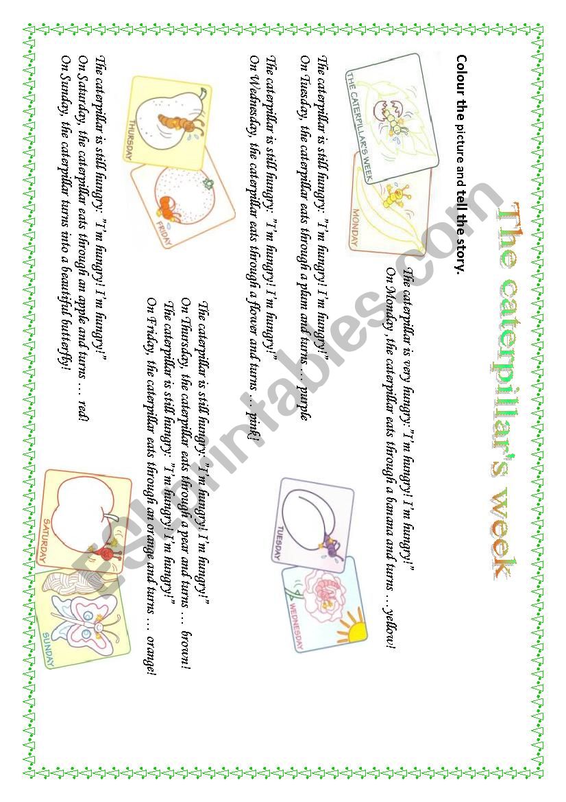 The caterpillars week worksheet