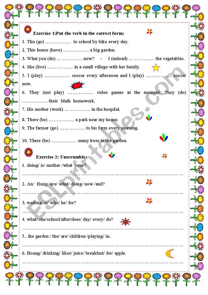 Present simple vs present continuous tense