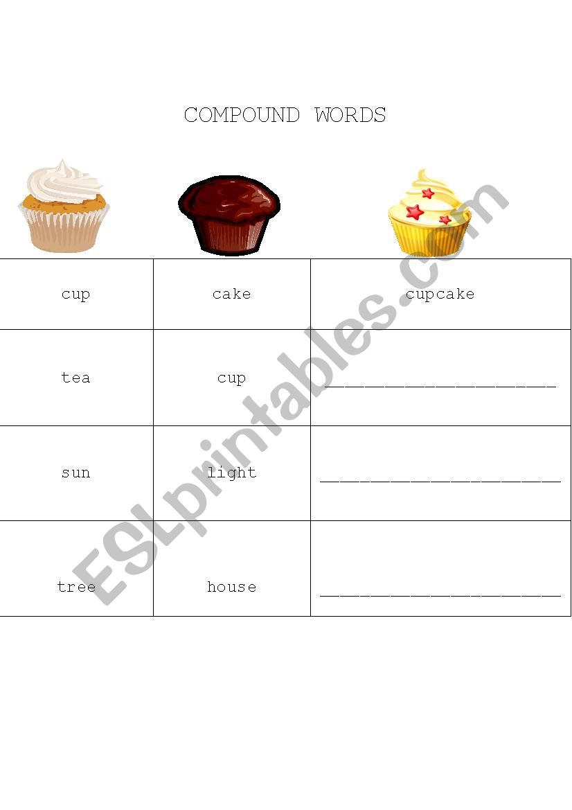 compound words worksheet