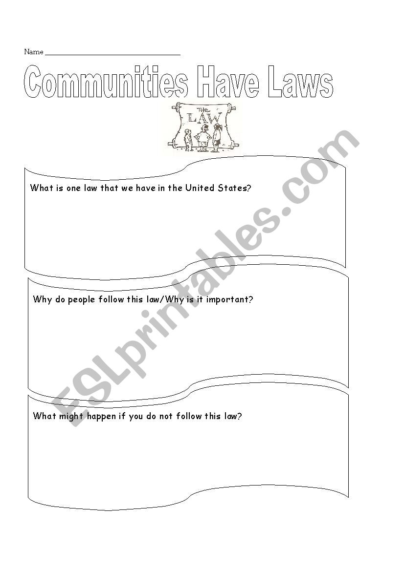 Communities Have Laws worksheet