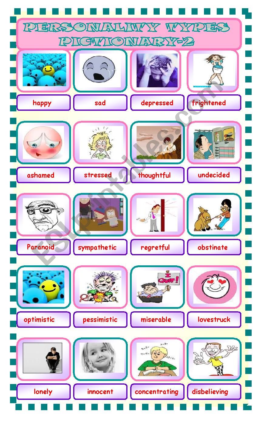 personalýty types 2 worksheet