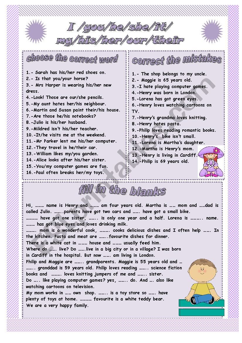 PRONOUNS worksheet