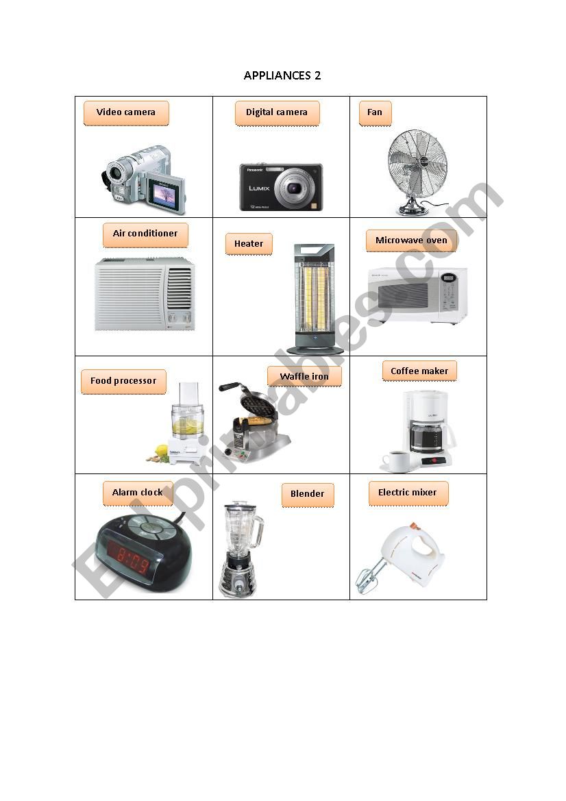 APPLIANCES 2 worksheet