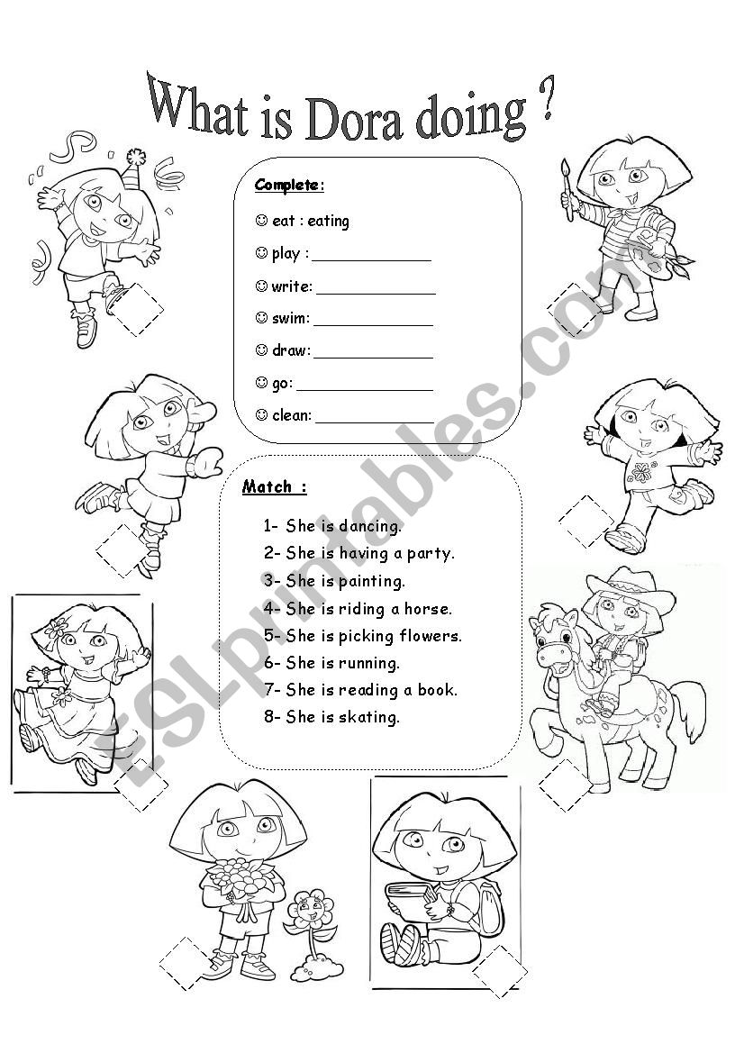 Dora Daily Routine worksheet