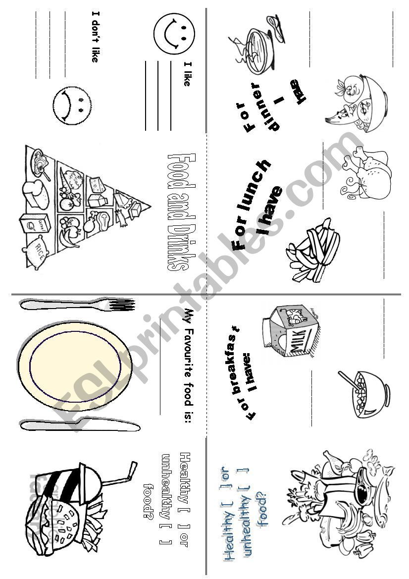 Food Minibook worksheet