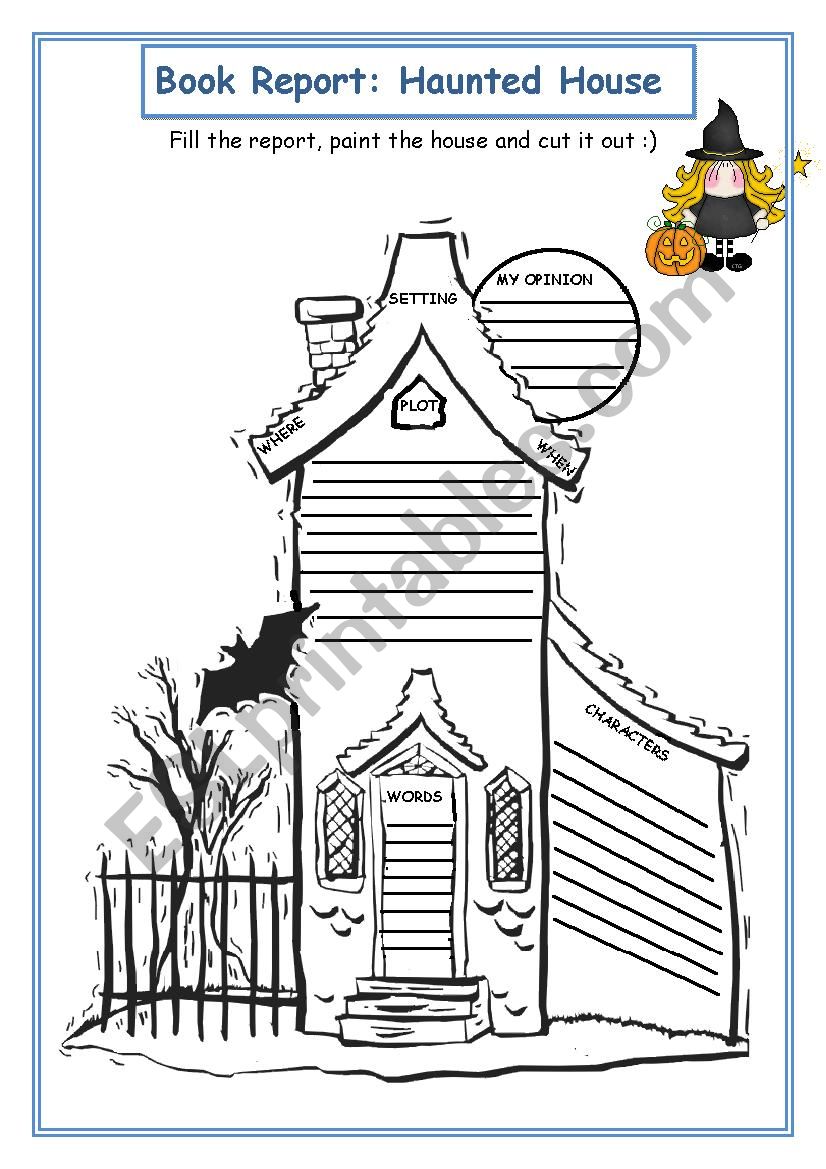 Book Report: Haunted House worksheet