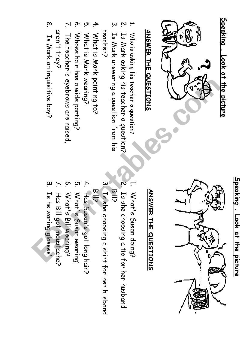 Speaking worksheet